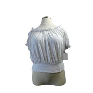 1.State Size XL White Knit Boho Peasant Style Top NWT